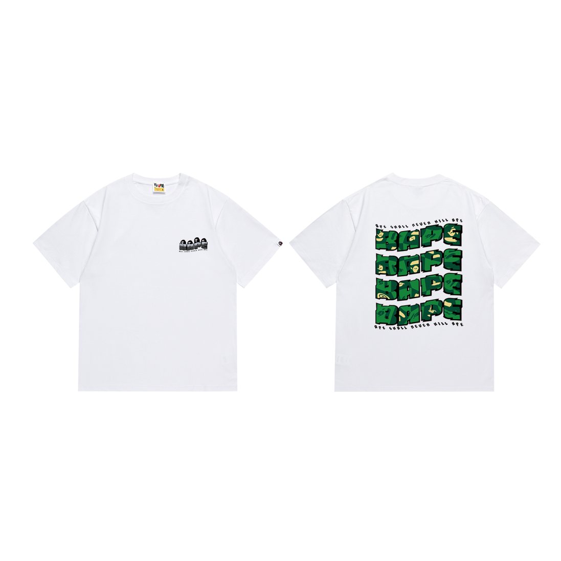 BAPE Ape Head Letter Graphic Short-Sleeve T-Shirt — front