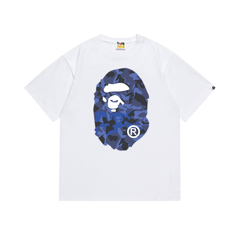 BAPE Blue Camo Ape Head Graphic T-Shirt — front