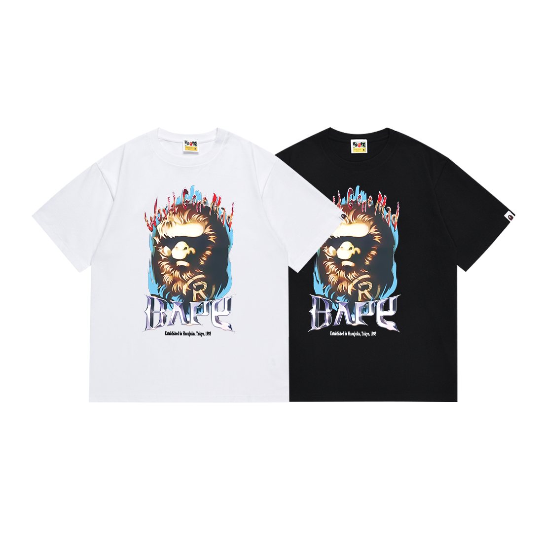 BAPE Flaming Ape Graphic T-Shirt — comparison
