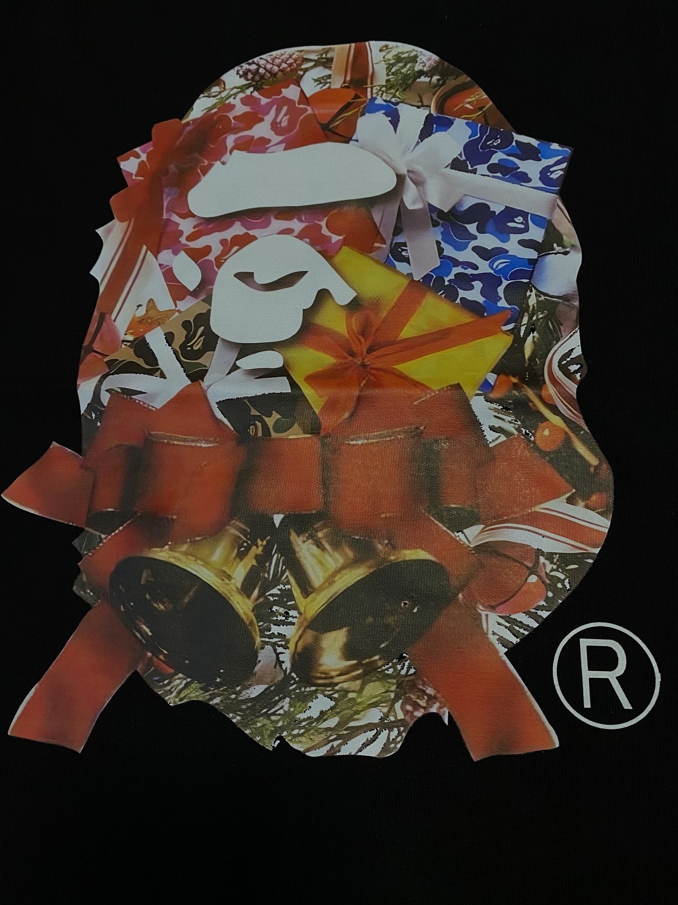 BAPE Merry Christmas Ape Head Graphic T-Shirt — detail