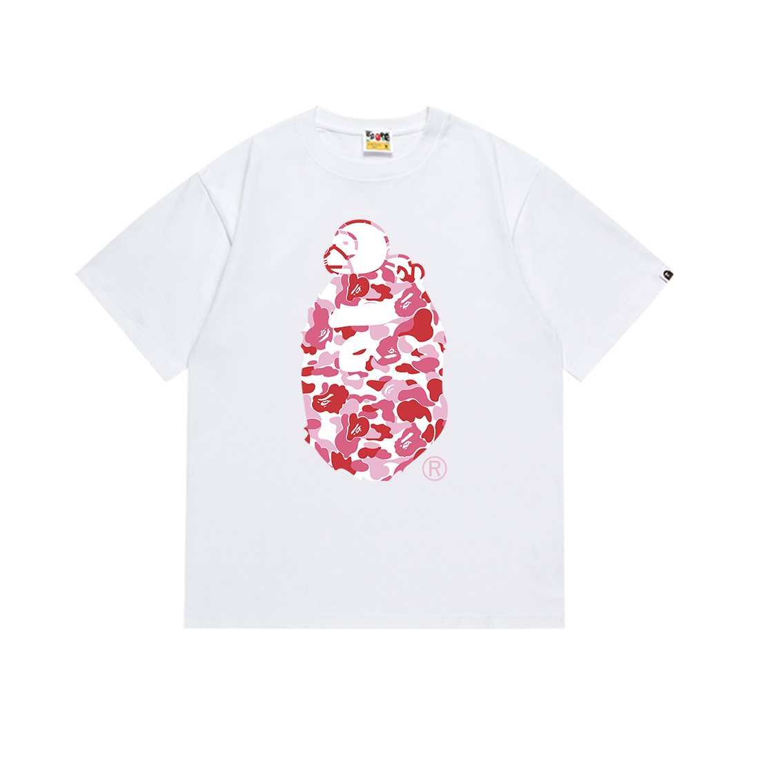 BAPE Pink Camo Ape Head Graphic T-Shirt — front
