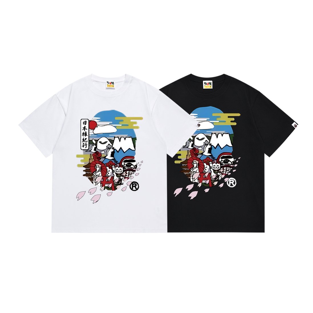 BAPE Cartoon Mountain Graphic T-Shirt — comparison