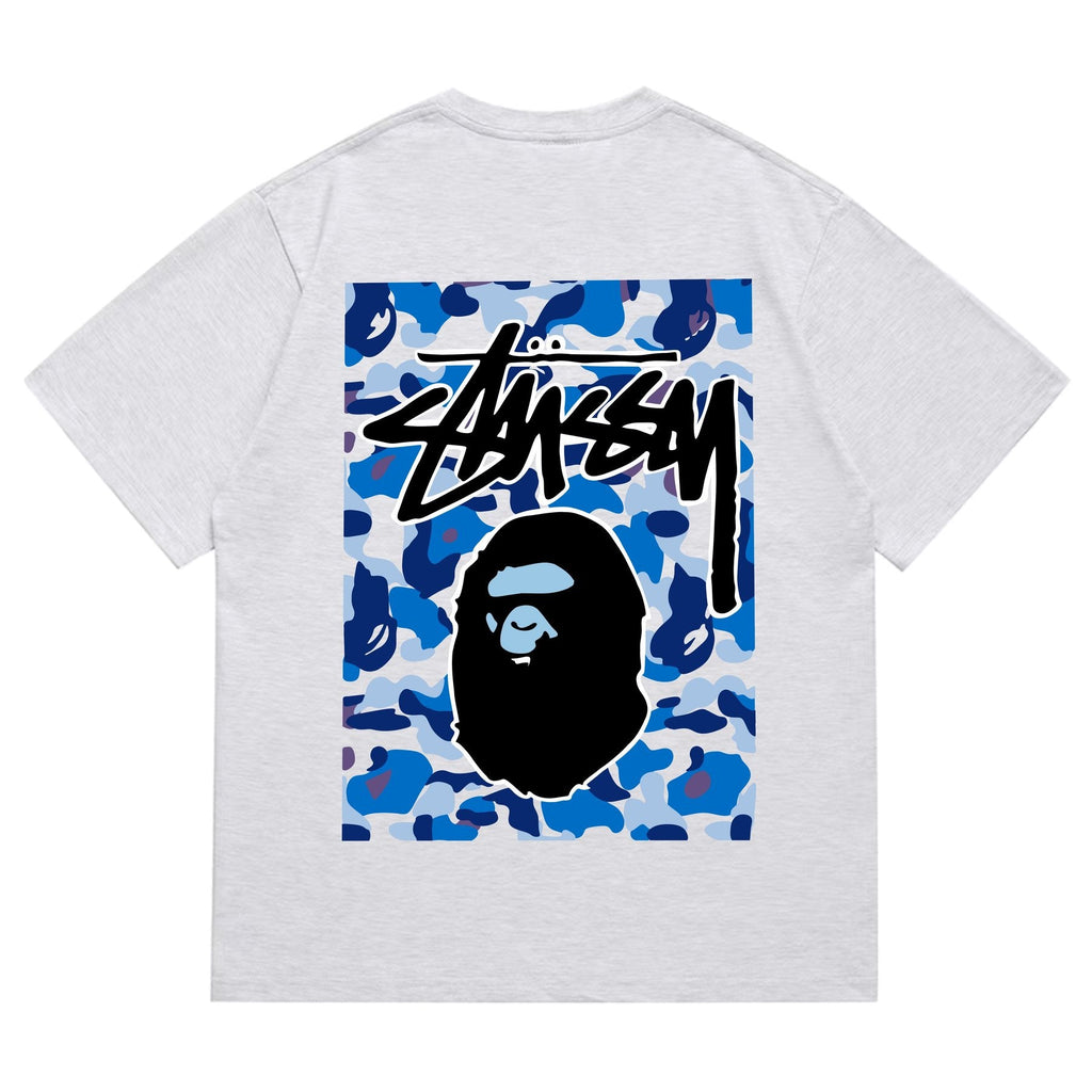 BAPE Blue Camo Black Ape Graphic T-Shirt — back