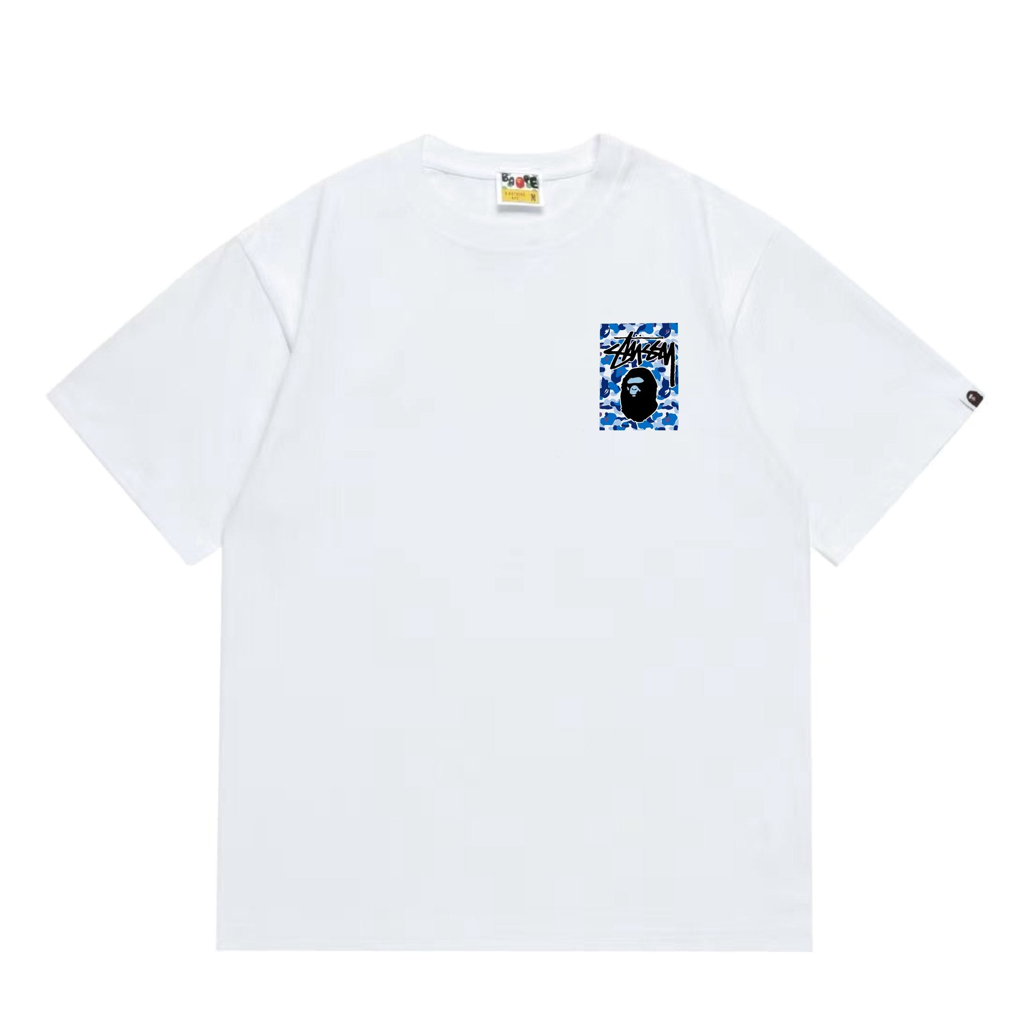 BAPE Blue Camo Black Ape Graphic T-Shirt — front