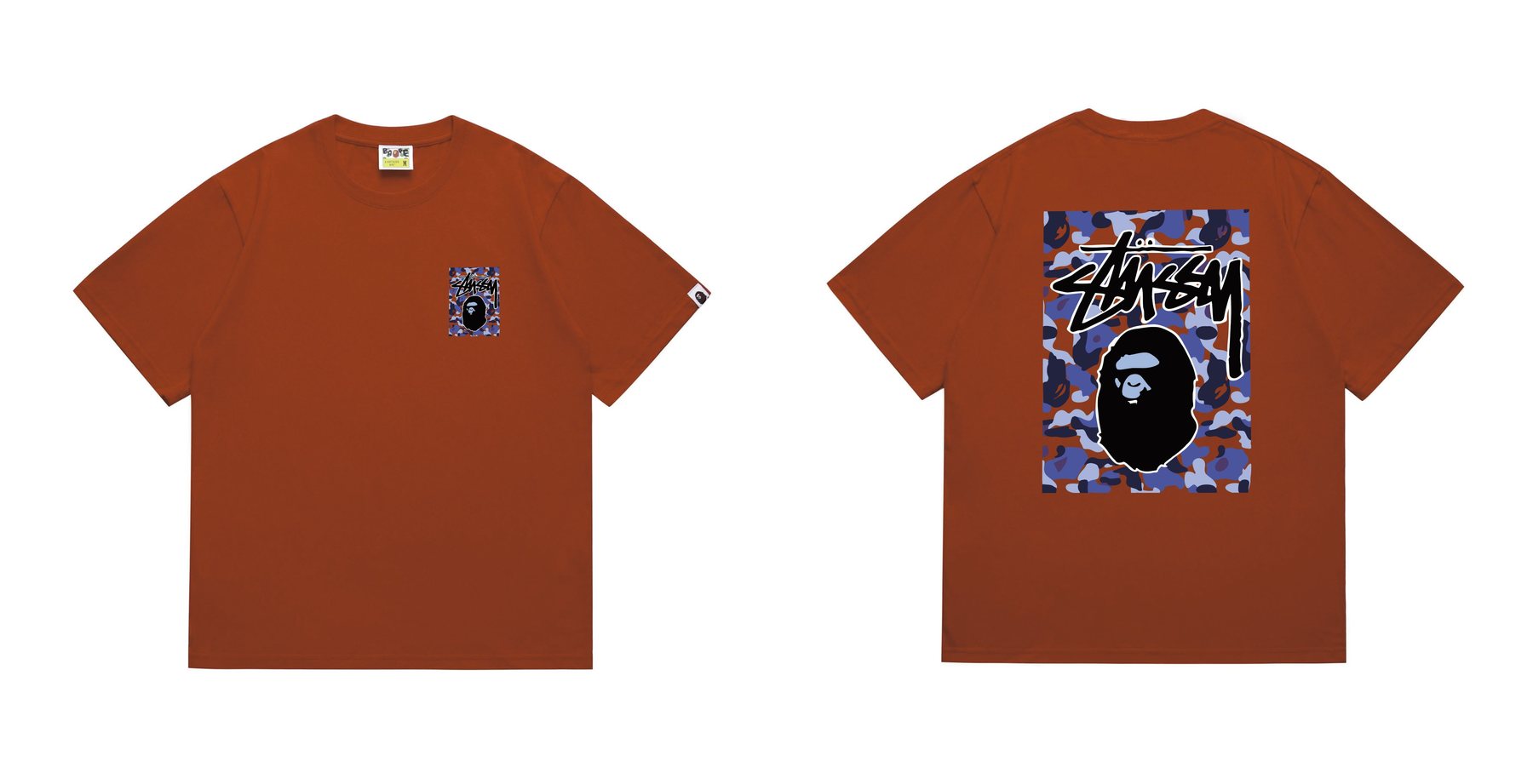 BAPE Blue Camo Black Ape Graphic T-Shirt — comparison