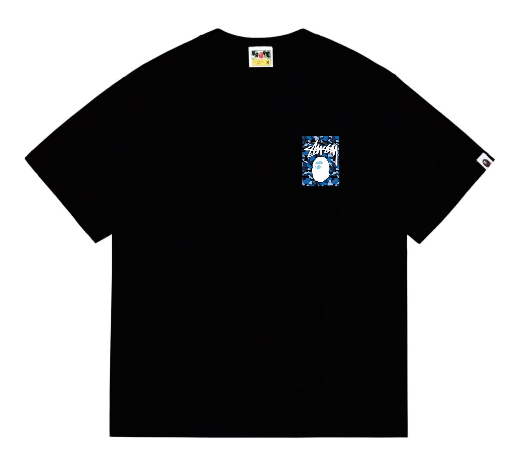 BAPE Blue Camo Ape Graphic T-Shirt — front