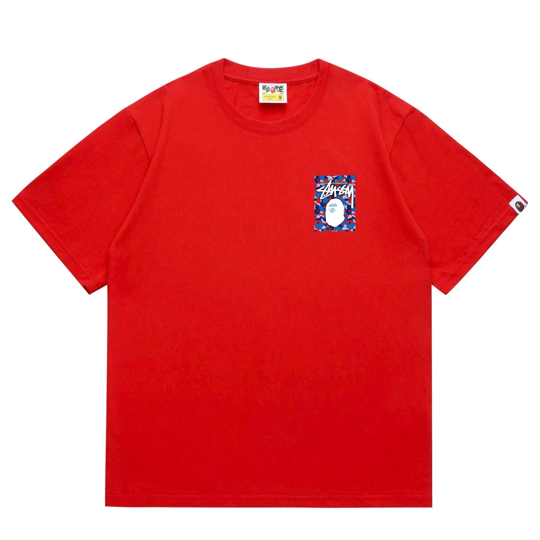 BAPE Blue Camo Ape Graphic T-Shirt — front