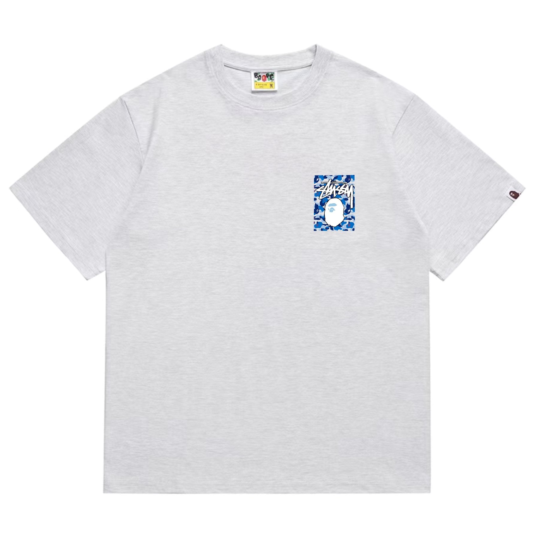 BAPE Blue Camo Ape Graphic T-Shirt — front