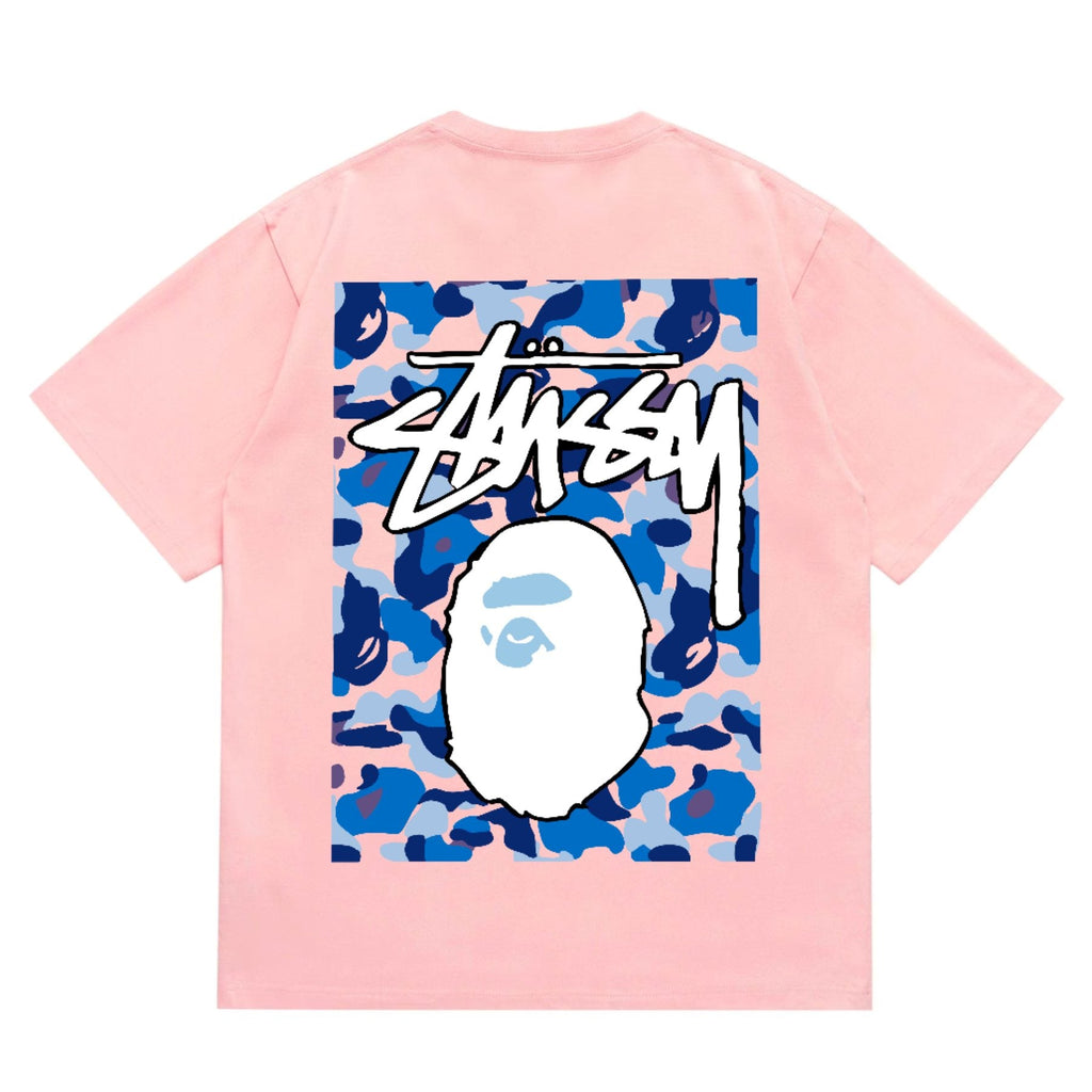 BAPE Blue Camo Ape Graphic T-Shirt — back