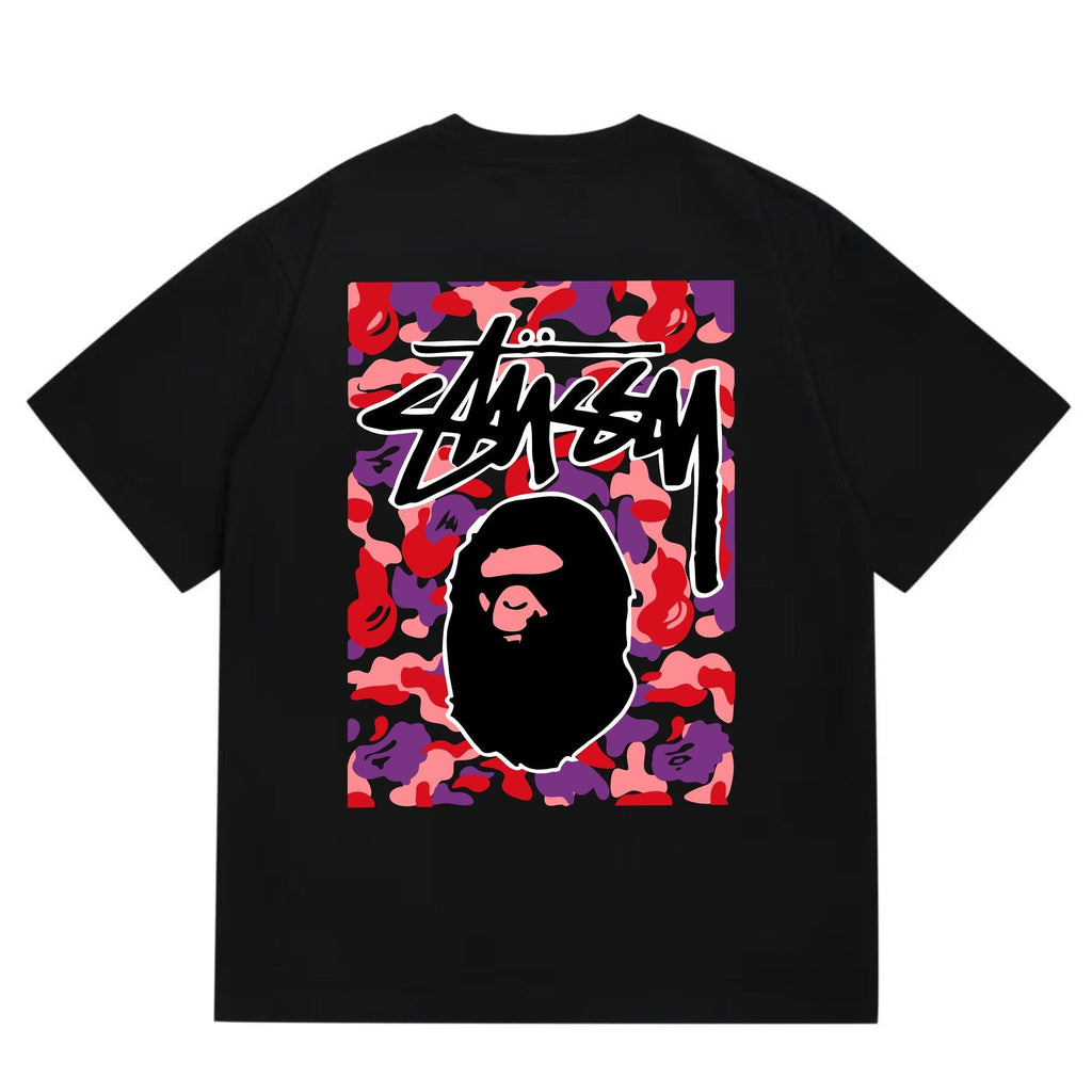 BAPE Warm Camo Black Ape Graphic T-Shirt — back