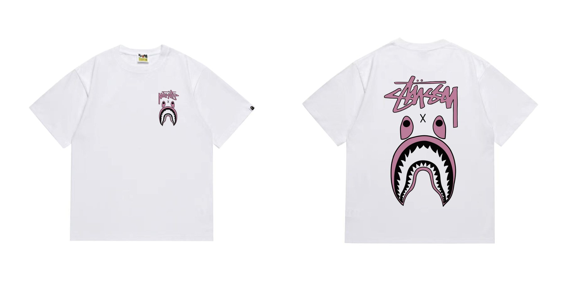 BAPE Contrast Shark Wordmark Graphic T-Shirt — comparison