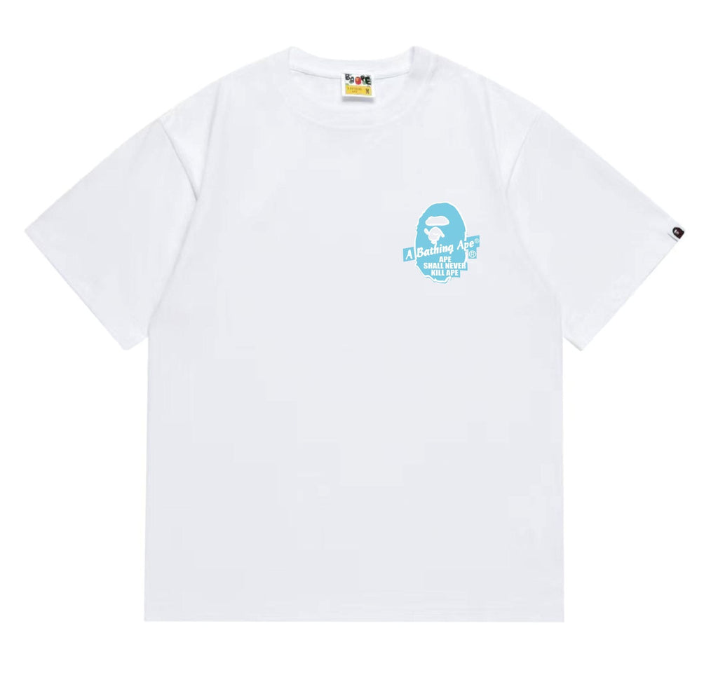 BAPE Blue Accent Camo Ape Circle Graphic T-Shirt — front