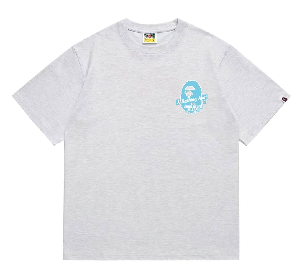 BAPE Blue Accent Camo Ape Circle Graphic T-Shirt — front