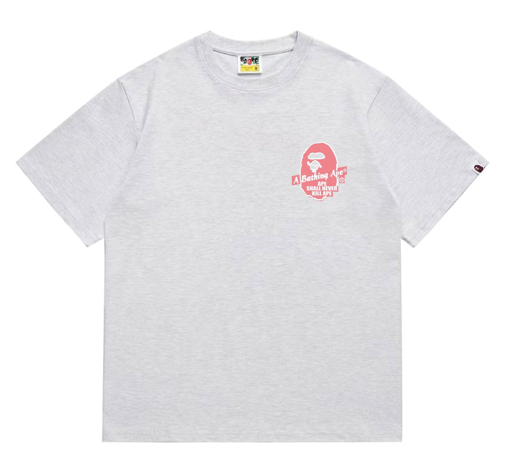 BAPE Pink Accent Ape Circle Graphic T-Shirt — front