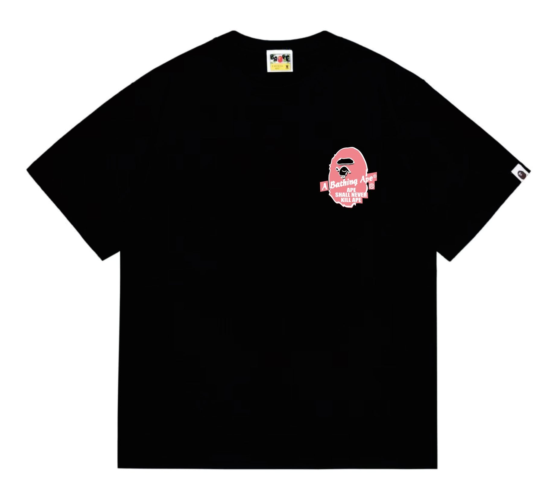 BAPE Pink Accent Ape Circle Graphic T-Shirt — front