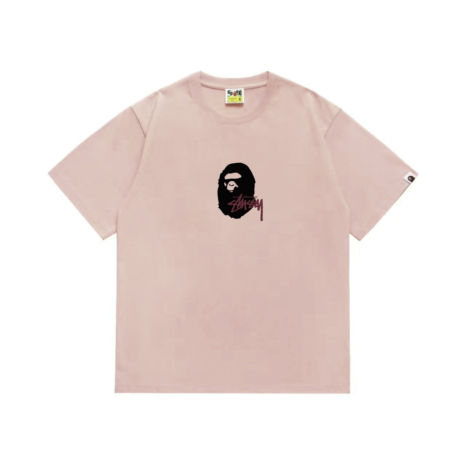 BAPE Burgundy Ape Wordmark Graphic T-Shirt — front
