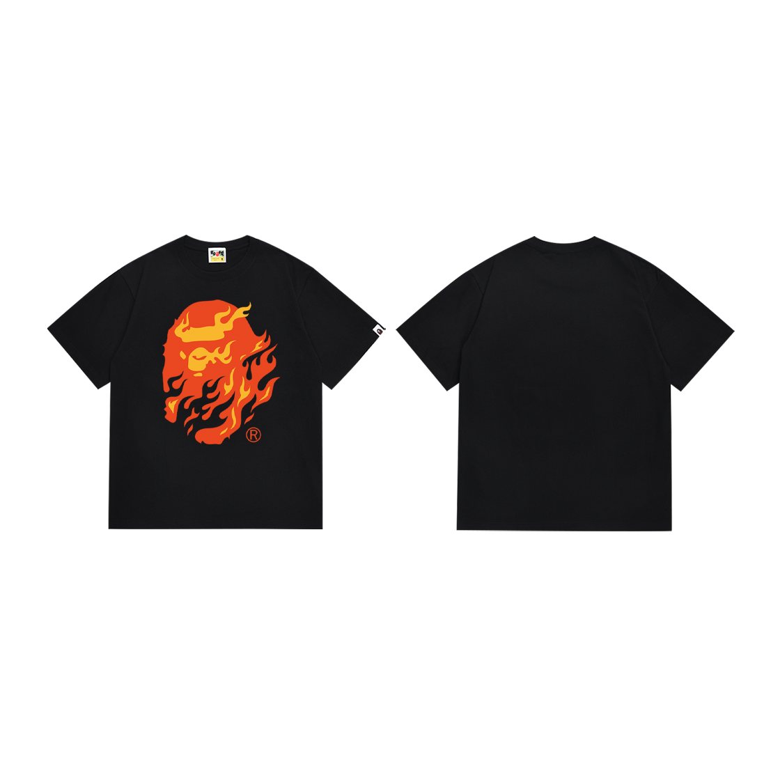 BAPE Flame Ape-Face Graphic Short-Sleeve T-Shirt — front