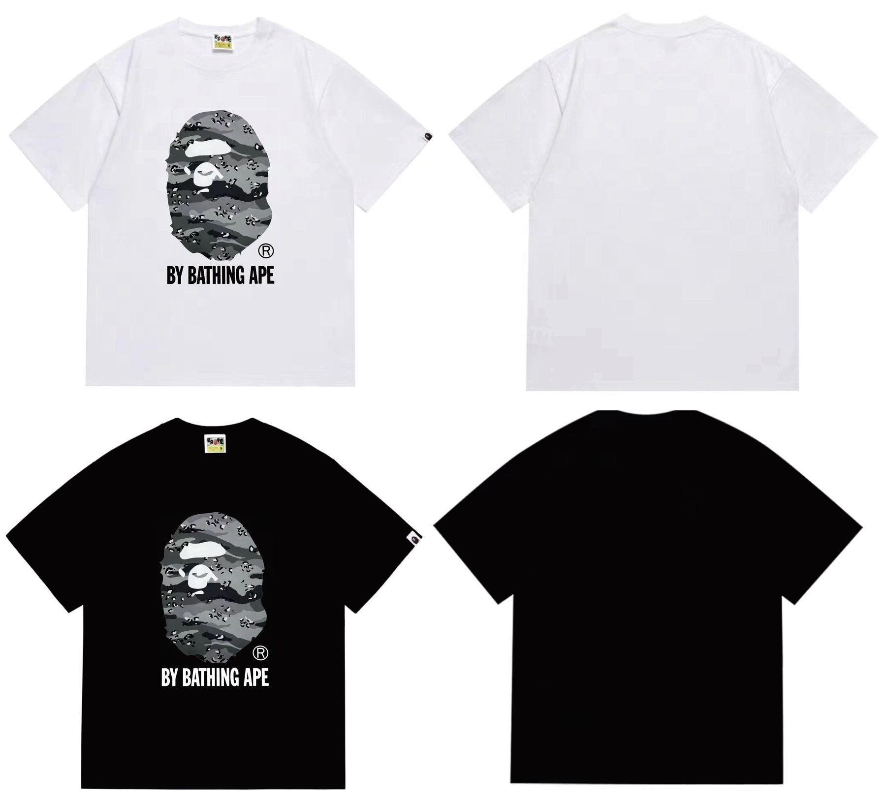 BAPE Grey/Blue Camo Ape Head T-Shirt — comparison