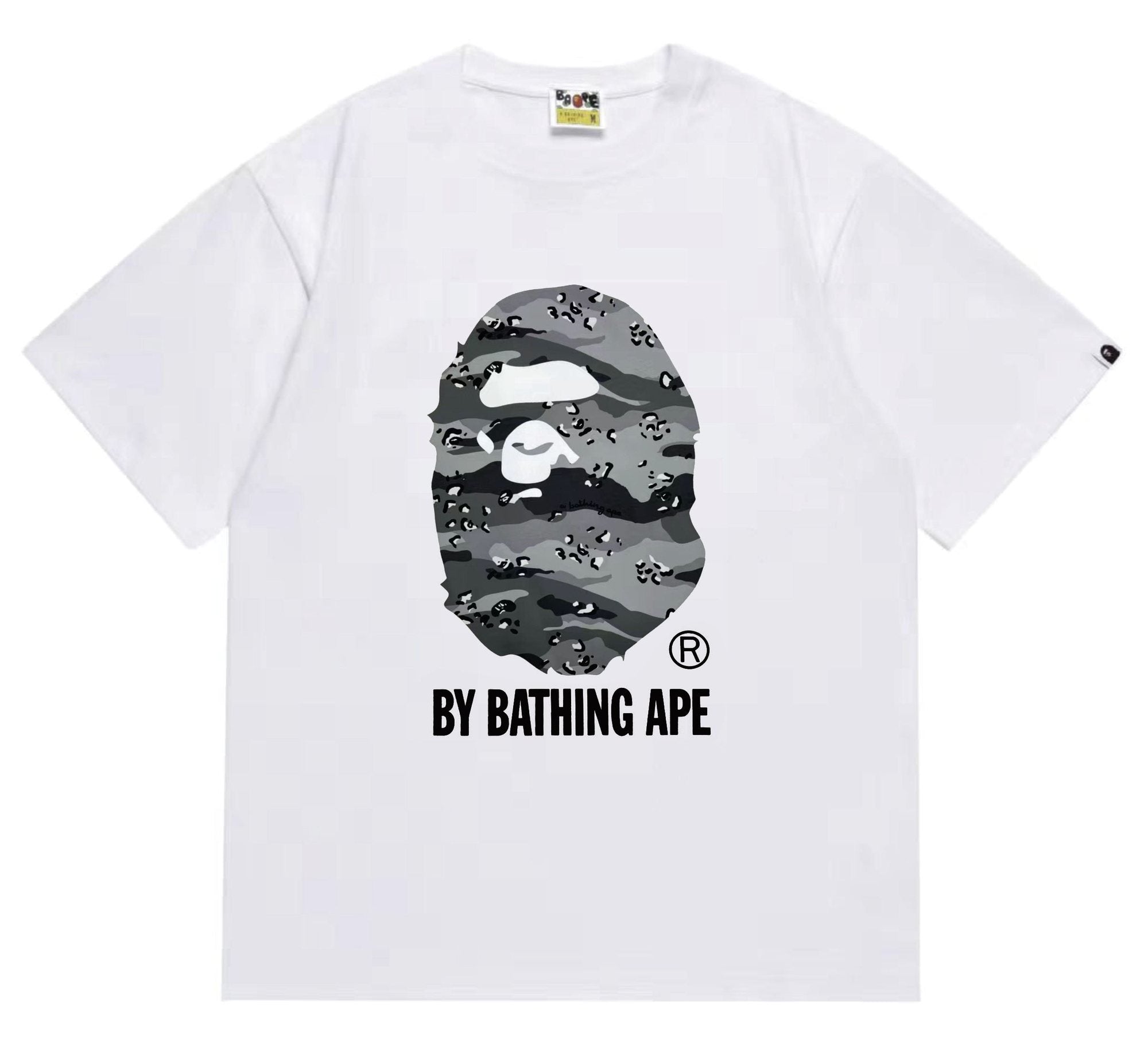 BAPE Grey/Blue Camo Ape Head T-Shirt — front