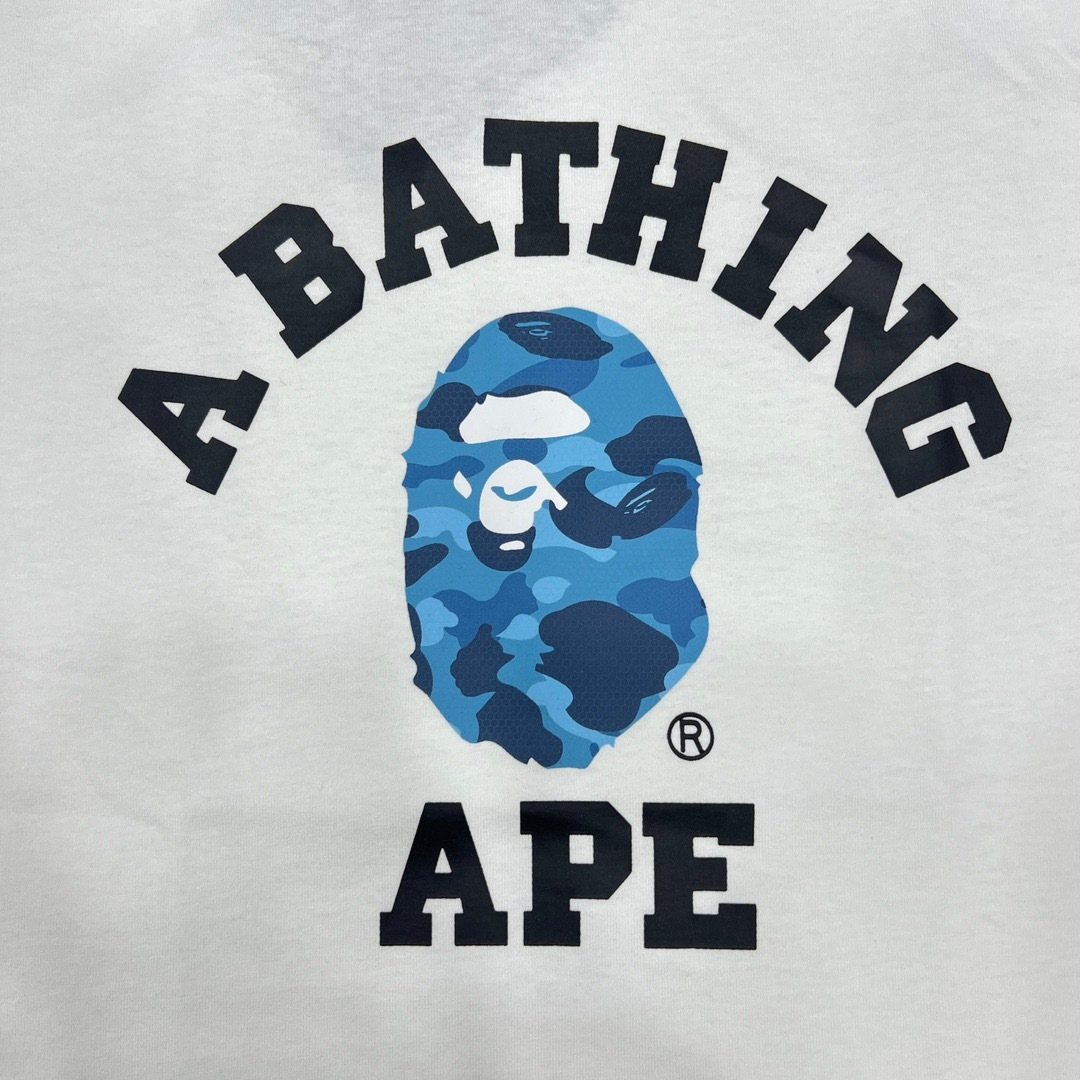 BAPE Blue Camo Ape Head Graphic T-Shirt — detail
