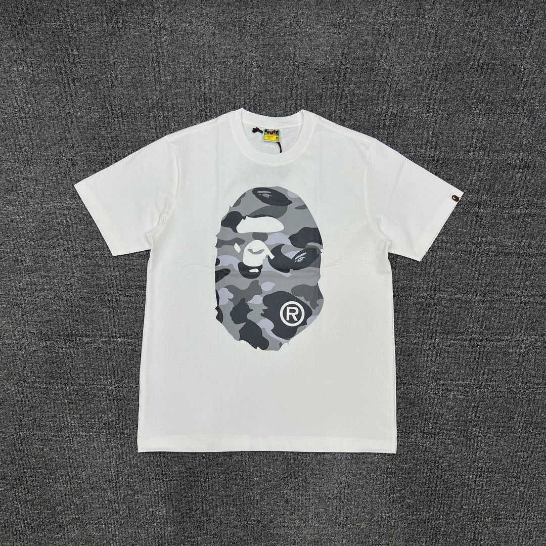BAPE Grey Camo Ape Head Graphic T-Shirt — front