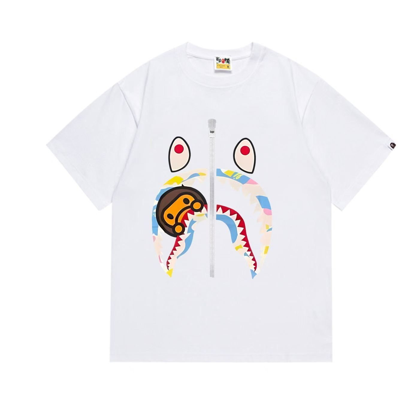 BAPE Shark Zipper Graphic T-Shirt — front