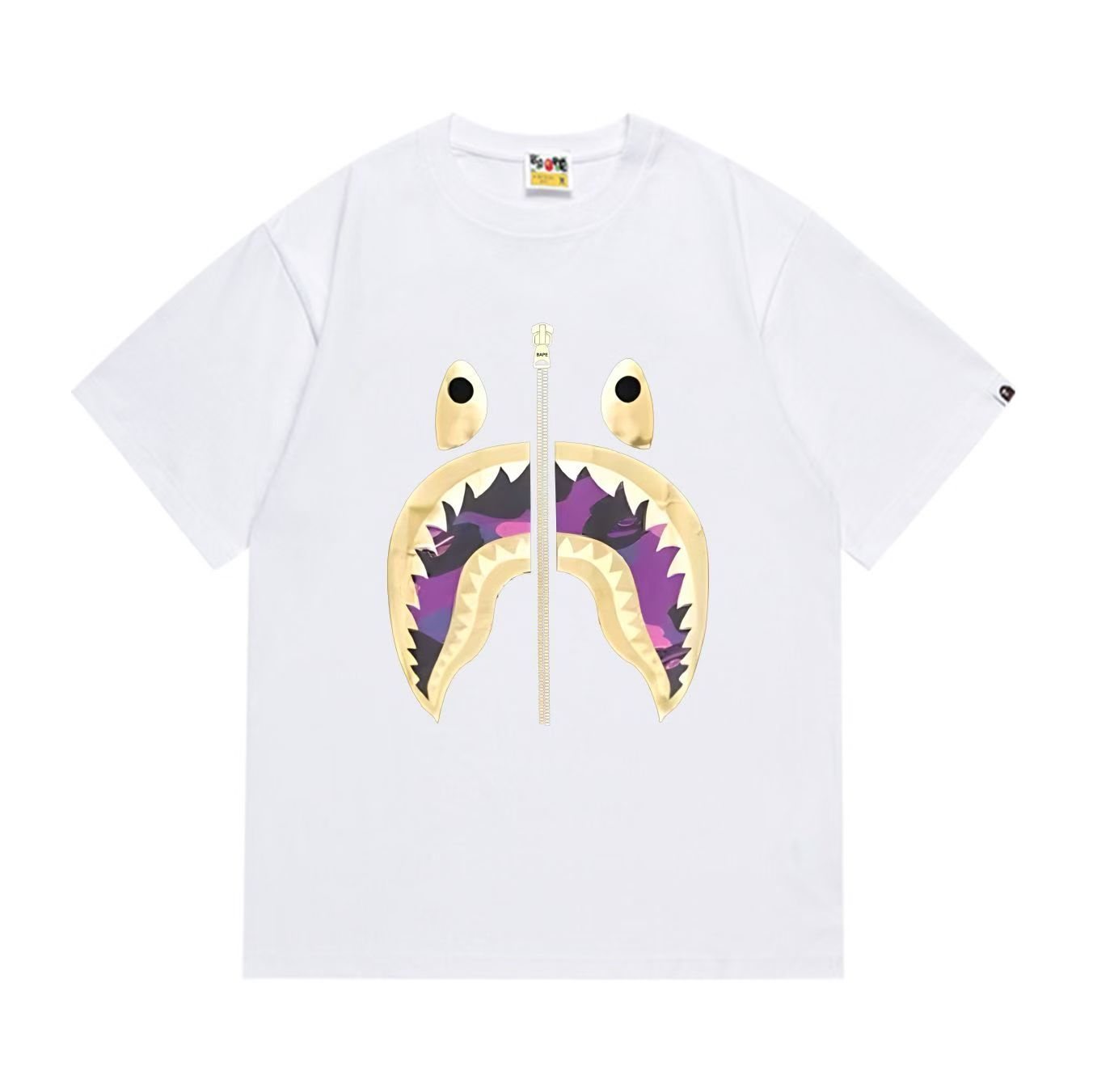 BAPE Shark Mouth Zipper Graphic T-Shirt — front