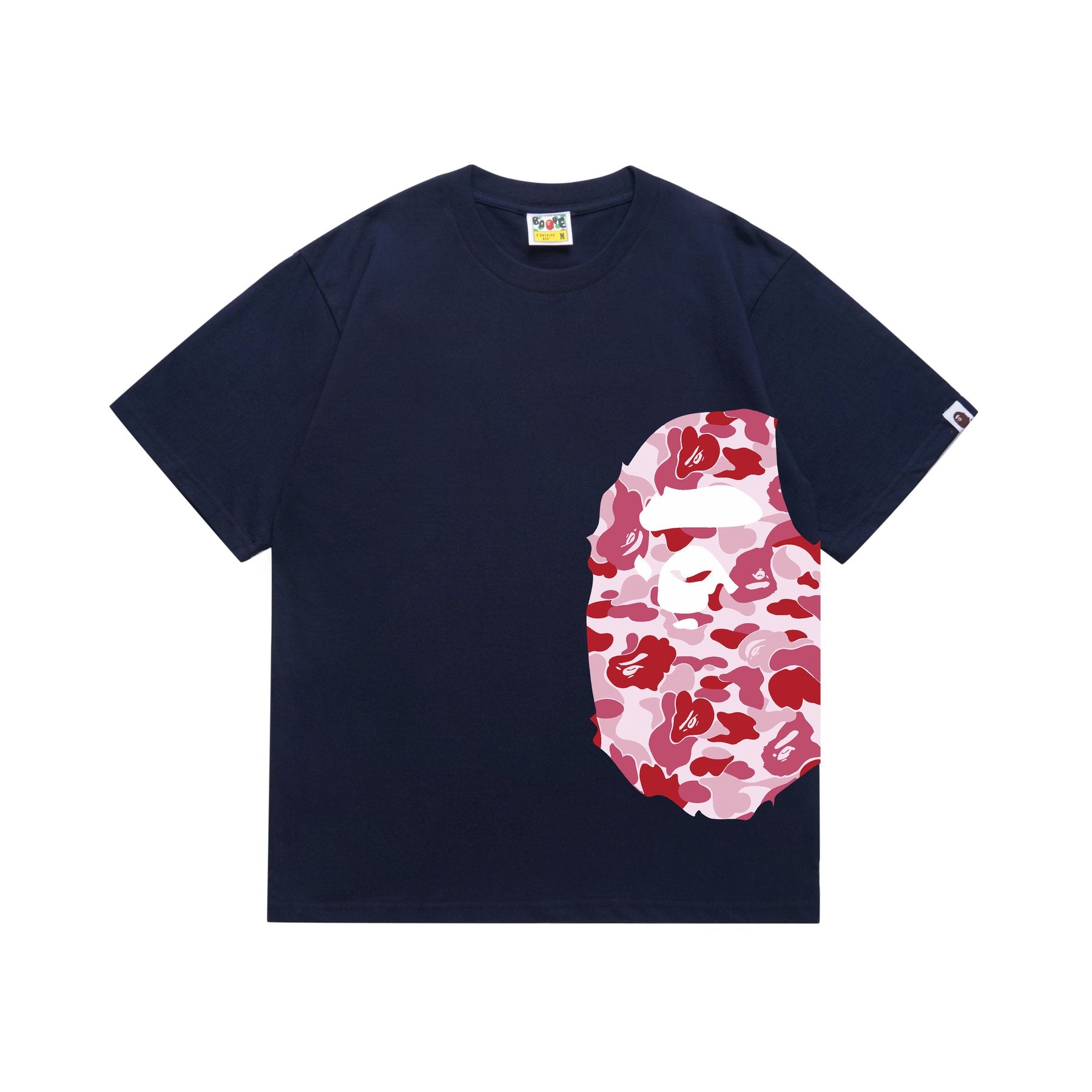 BAPE Pink Camo Ape Head Graphic Short-Sleeve T-Shirt — front