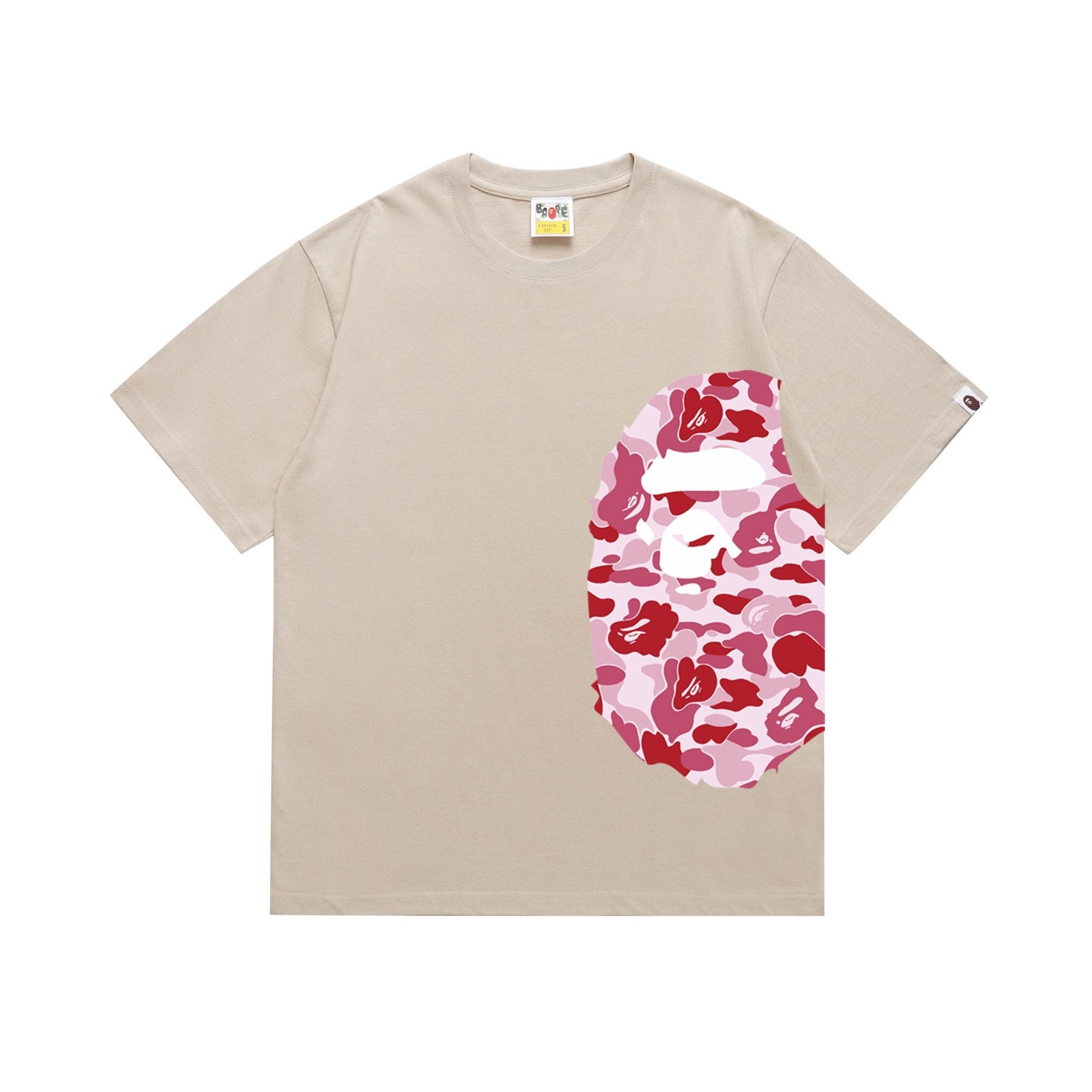 BAPE Pink Camo Ape Head Graphic Short-Sleeve T-Shirt — front