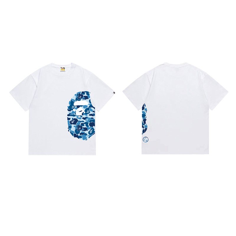 BAPE Blue Camo Ape-Head Graphic T-Shirt — front