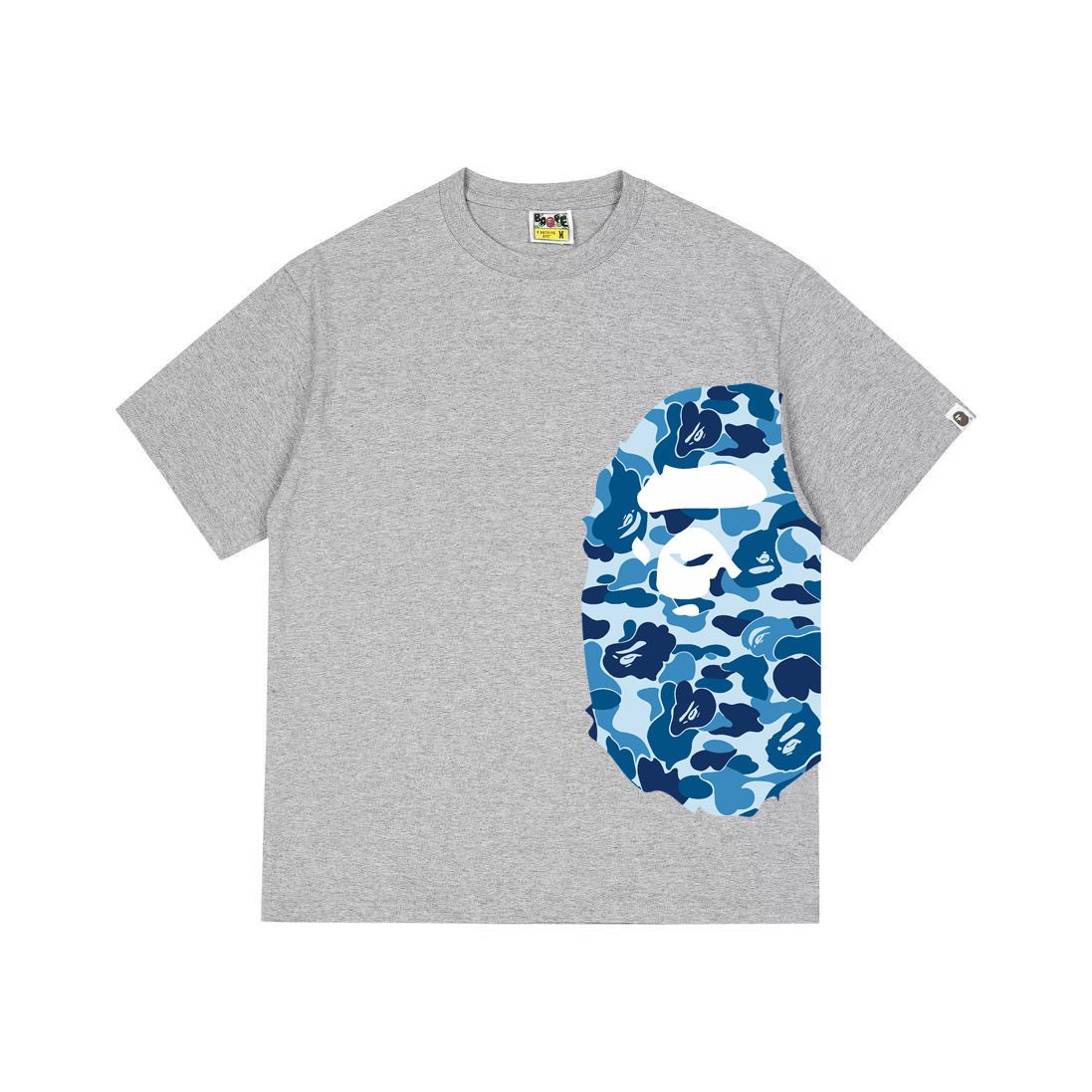 BAPE Blue Camo Ape-Head Graphic T-Shirt — front