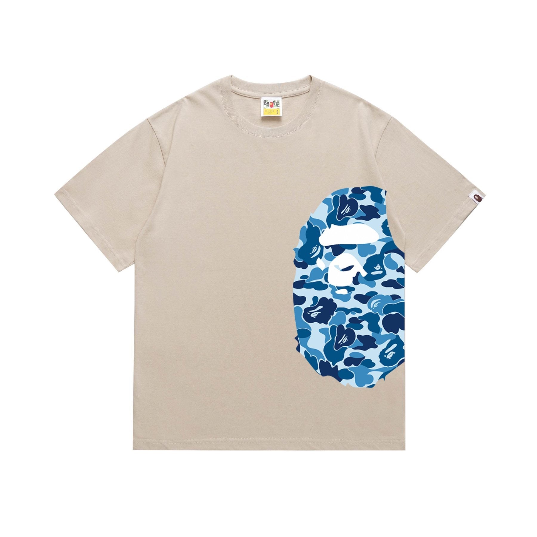 BAPE Blue Camo Ape-Head Graphic T-Shirt — front