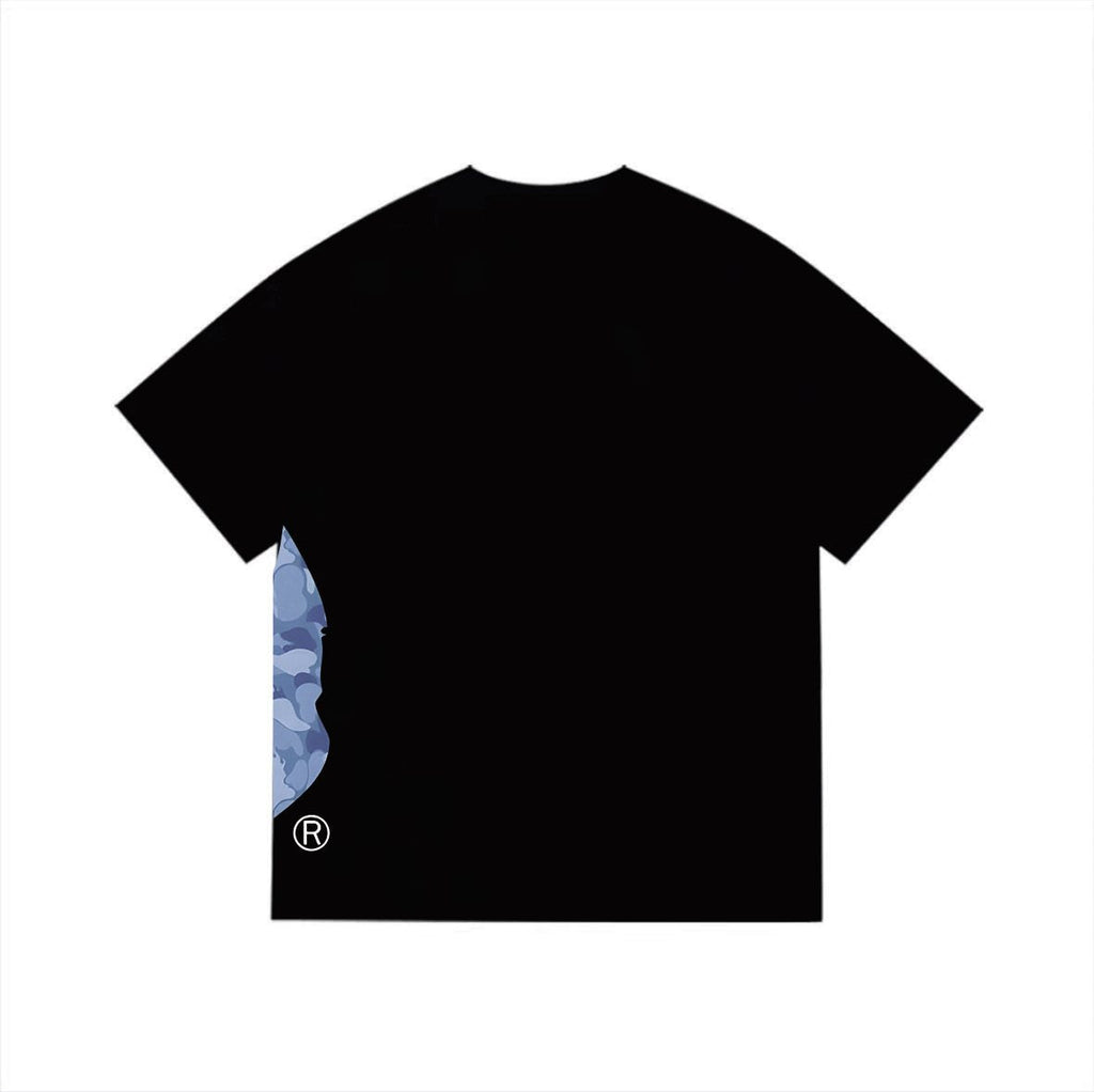 BAPE Blue Camo Ape-Head Side Graphic T-Shirt — back