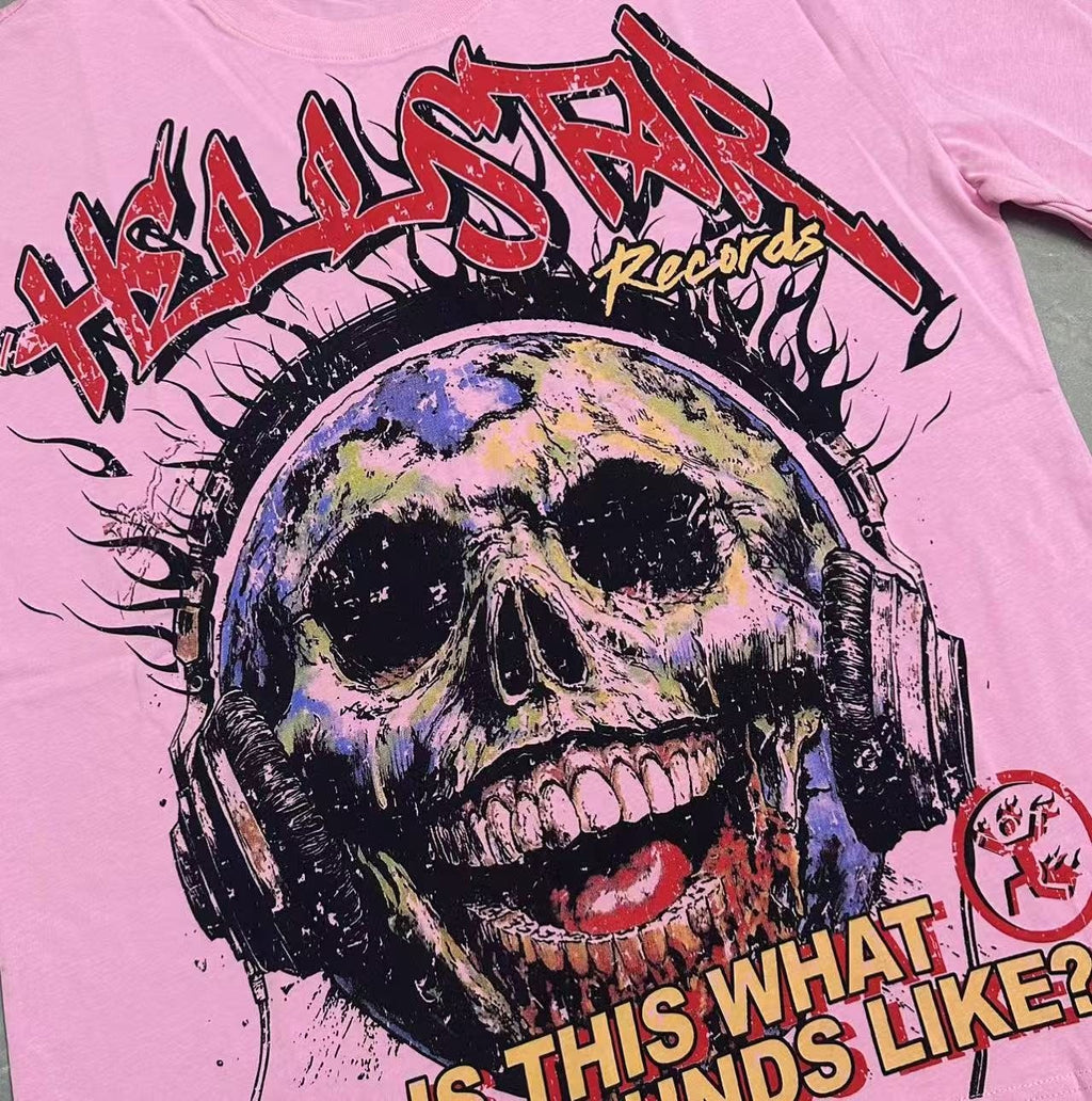 Hellstar Skull Records Graphic T-Shirt — detail