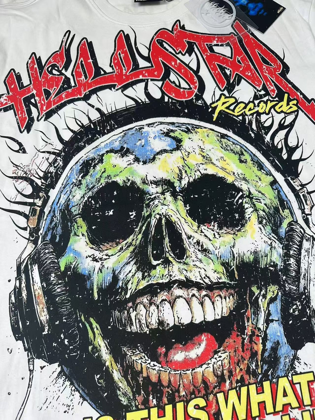 Hellstar Skull Records Graphic T-Shirt — detail