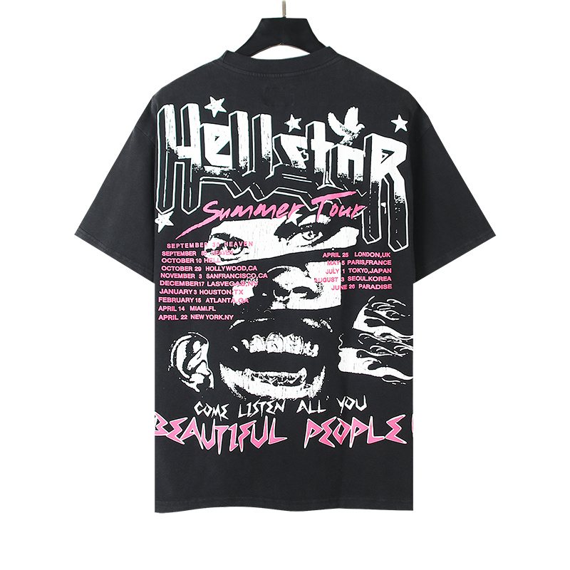 Hellstar Pink & White Graphic Short-Sleeve T-Shirt — back