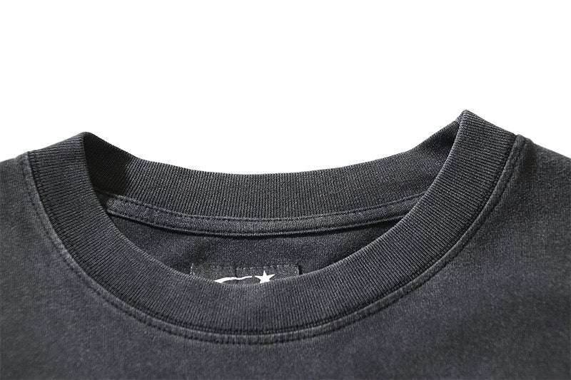 Hellstar The World Is Yours Washed Black Graphic T-Shirt — detail