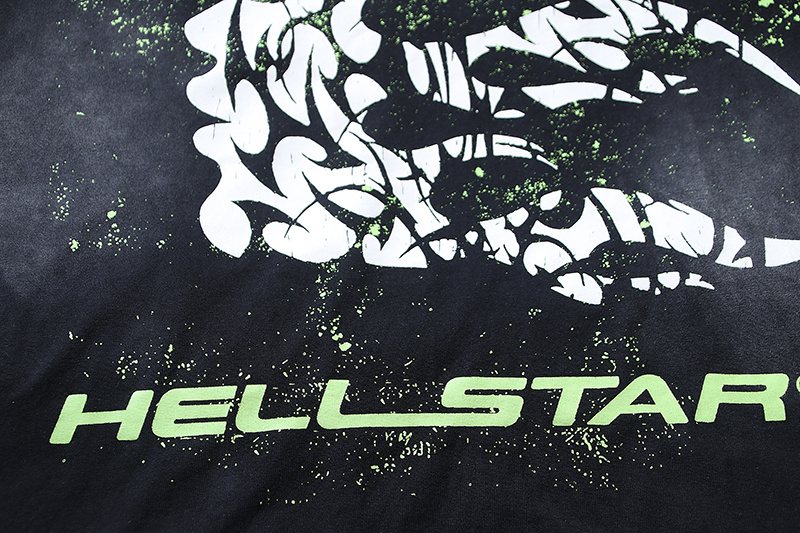 Hellstar Distressed Graphic Short-Sleeve T-Shirt — detail