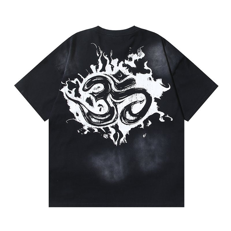 Hellstar Distressed Graphic Short-Sleeve T-Shirt — back