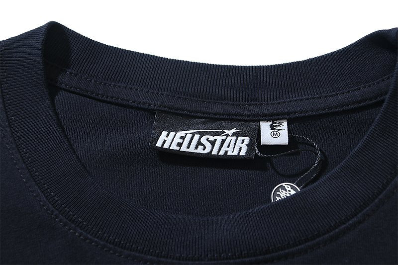 Hellstar Distressed Helmet Motorcycle Graphic T-Shirt — neck_label