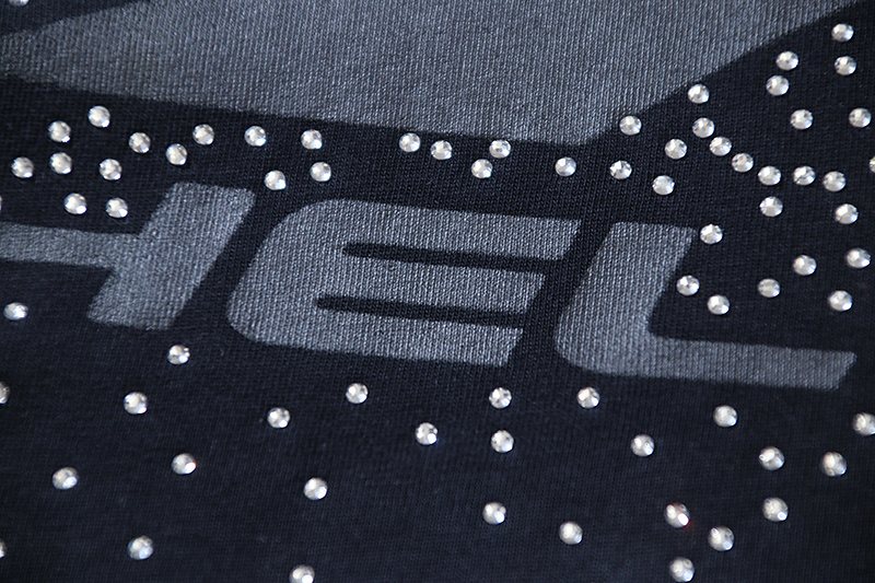 Hellstar Rhinestone Flame Star Graphic T-Shirt — detail