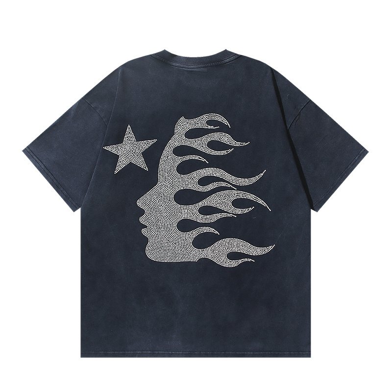 Hellstar Rhinestone Graphic Short-Sleeve T-Shirt — back