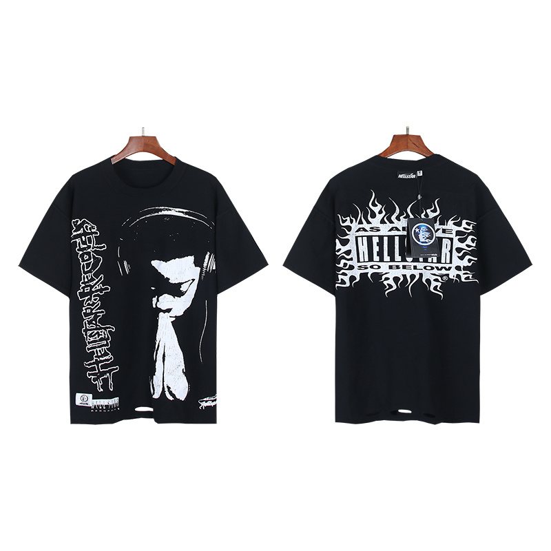 Hellstar White Flame Face Graphic T-Shirt — front
