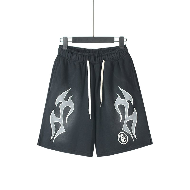 Hellstar Washed Flame Graphic Shorts — hero
