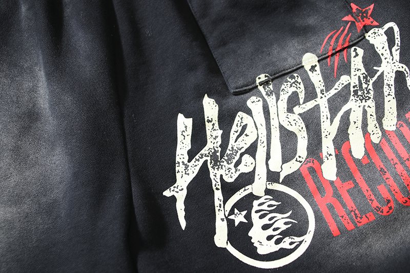 Hellstar Records Graphic Washed Shorts — detail