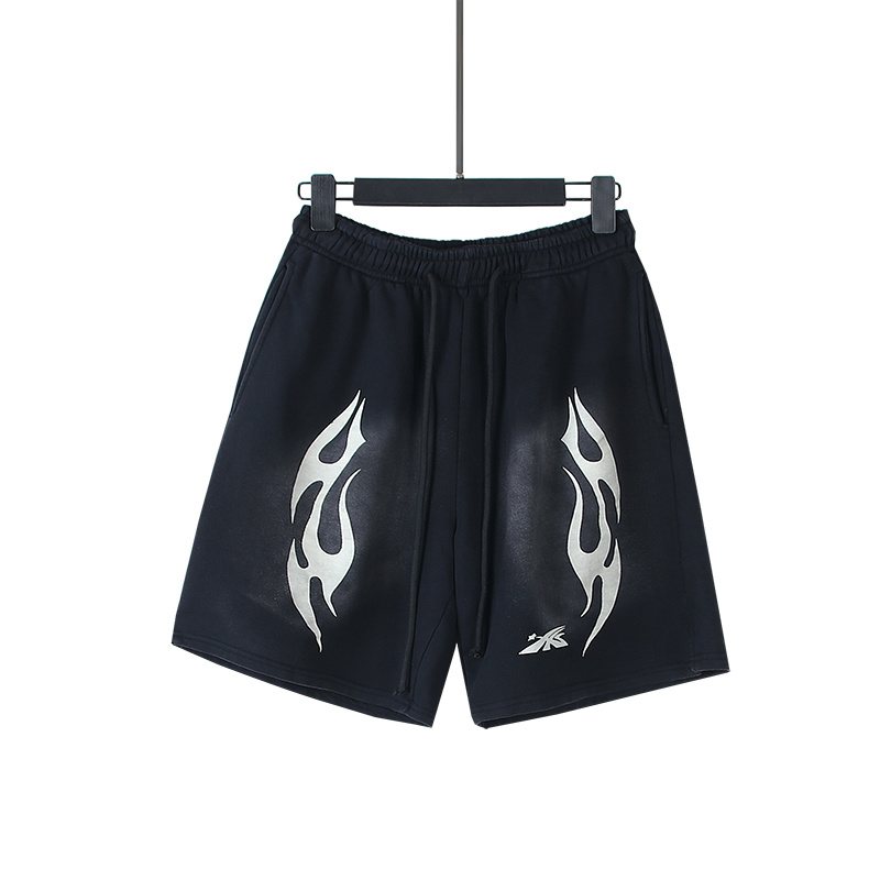Hellstar Path to Paradise Washed Graphic Shorts — front