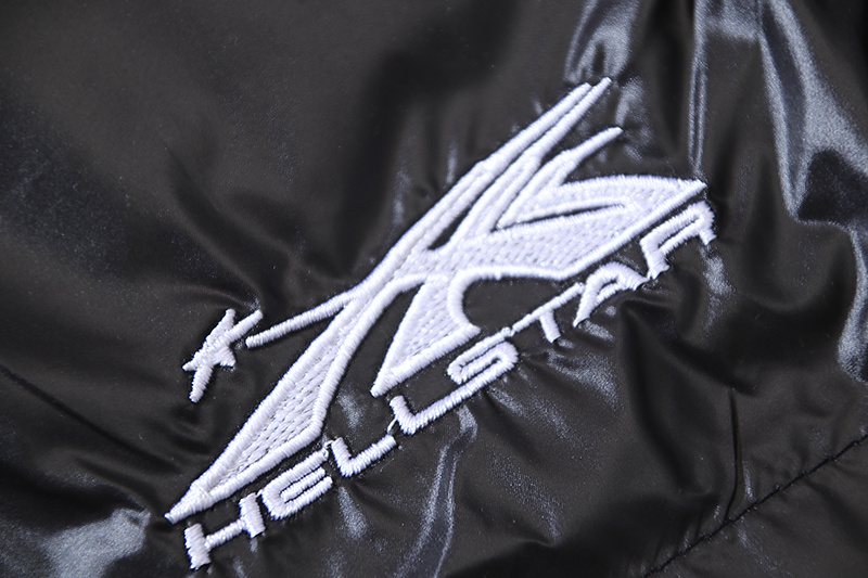 Hellstar Black Embroidered Graphic Shorts — detail