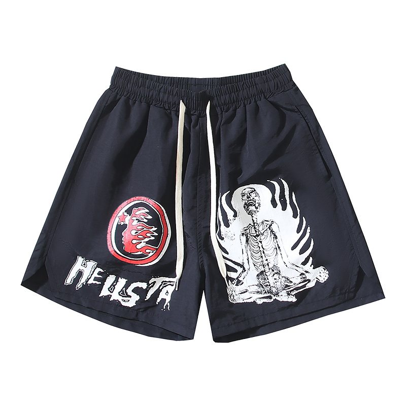 Hellstar Skeleton Flame Graphic Shorts — hero
