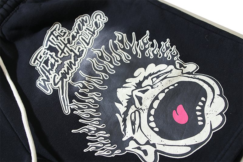Hellstar Washed Worldwide Club Graphic Shorts — detail