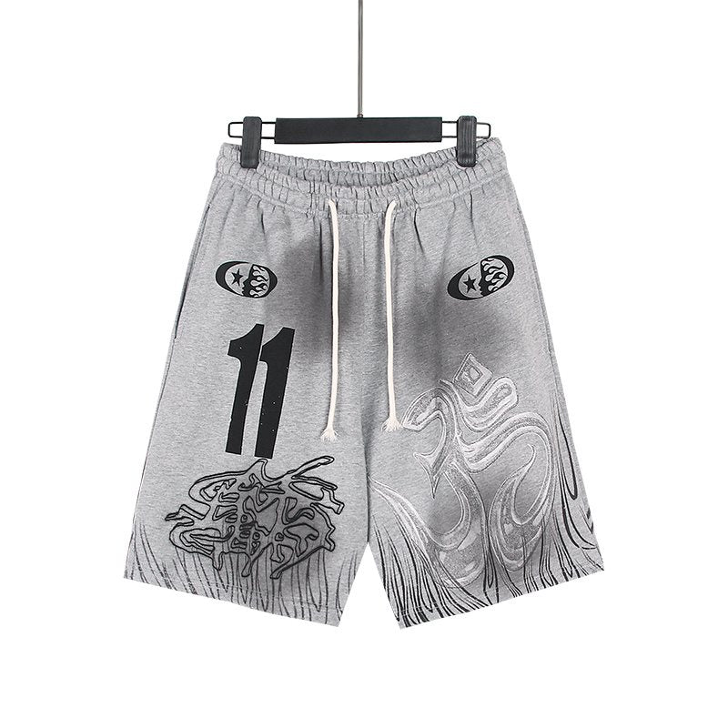 Hellstar Washed Flame 11 Graphic Shorts — front